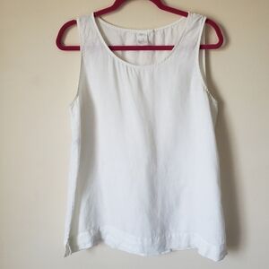 Jones New York 100% Linen Sleeveless Scoop Neck Tank Top M